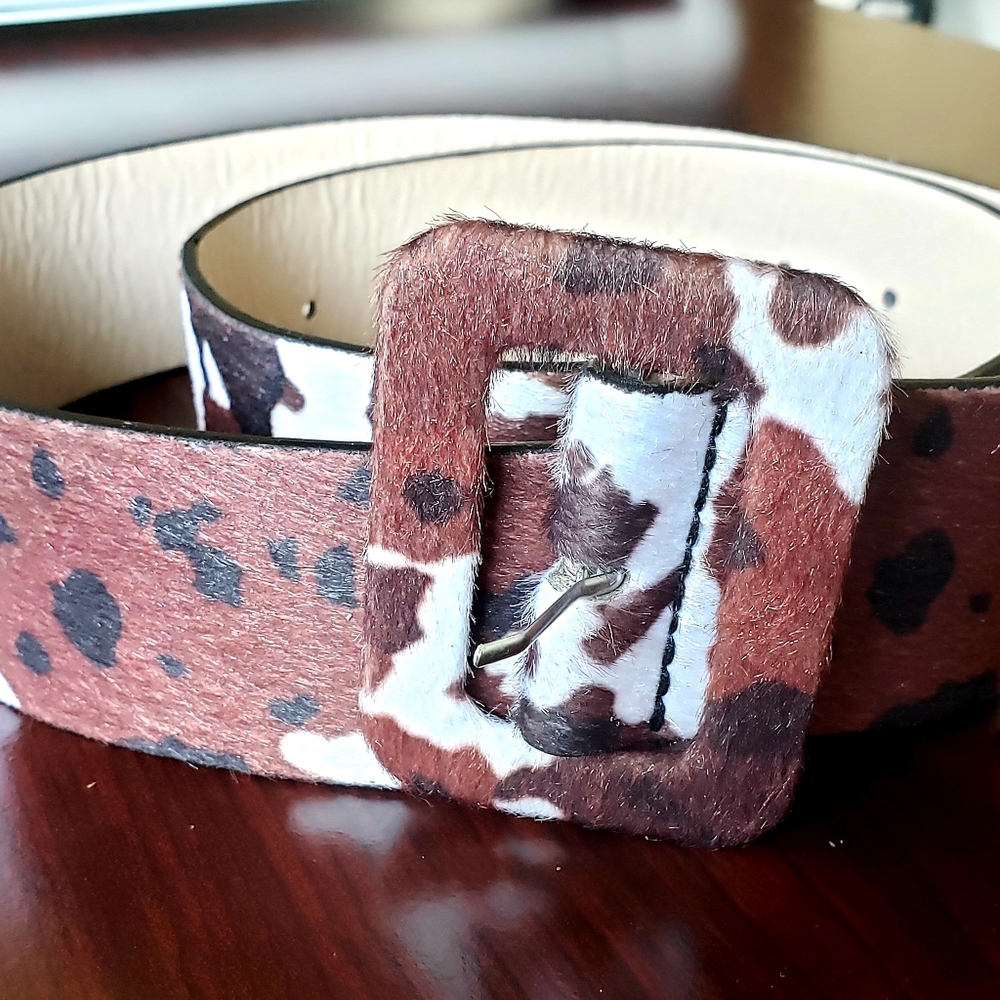 Cow print belt women's size small